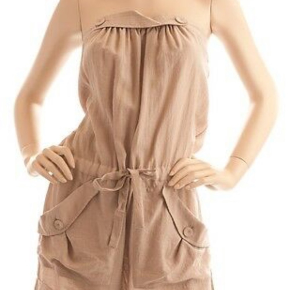 BCBG Strapless Crinkle Romper